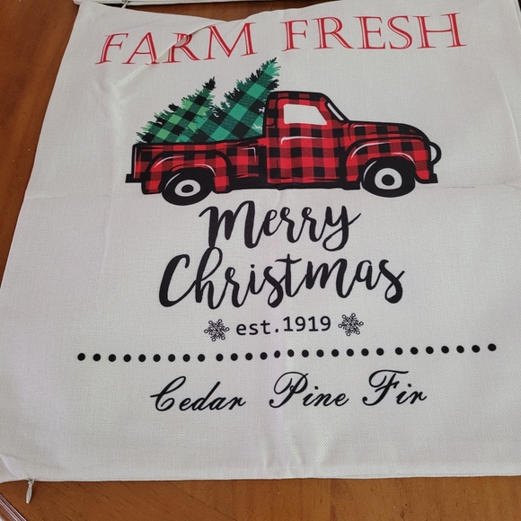 Nwot Christmas Throw Pillow Case Covers Bundle - Picture 2 of 5
